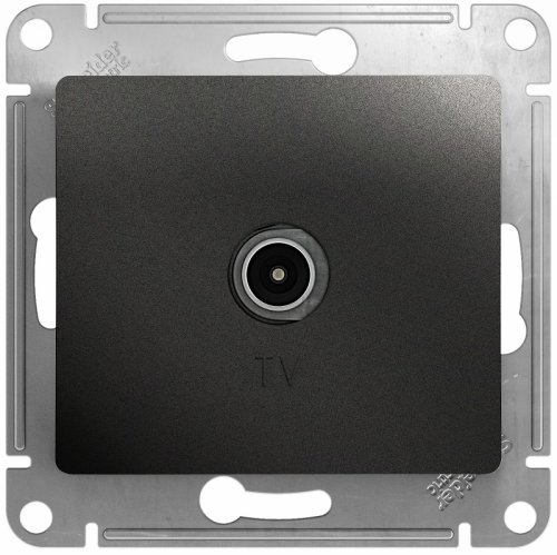 Розетка TV Оконечная без рамки Systeme Electric Glossa 1-м. антрацит картинка